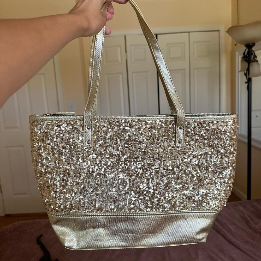 Nine West Gold Sequin Tote Bag